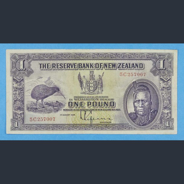 New Zealand One Pound 1934 - kv.1+ / VF