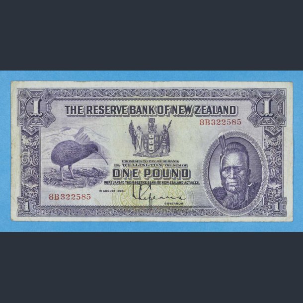 New Zealand One Pound 1934 - kv. pn 1 / Fine