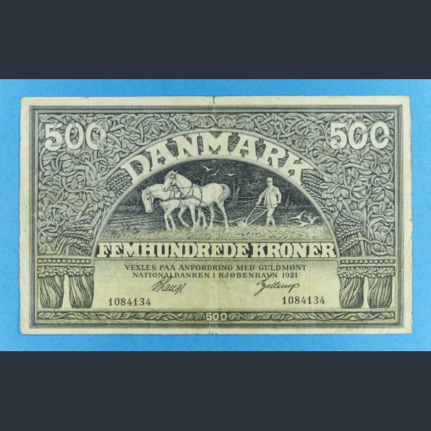 Danmark 500 kr. 1921 - Gellerup - Ukendt iflg. Siegs 2014