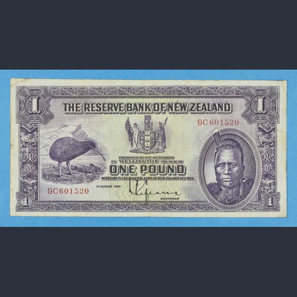 New Zealand One Pound 1934 - kv.1 / Fine