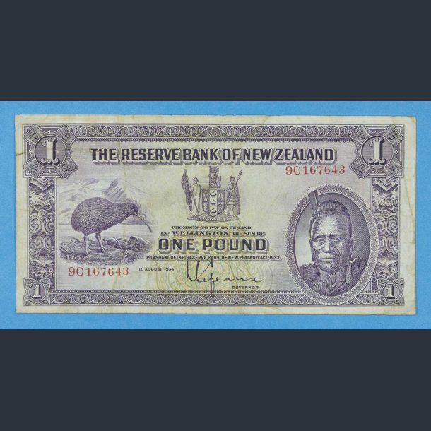 New Zealand One Pound 1934 - kv.1 / Fine