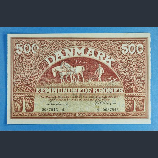 Danmark 500 kr. 1944 - Holm - kv. 0/01 m. lille plet