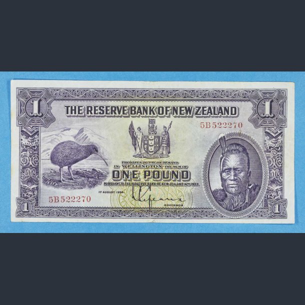 New Zealand One Pound 1934 - kv.1+ / VF