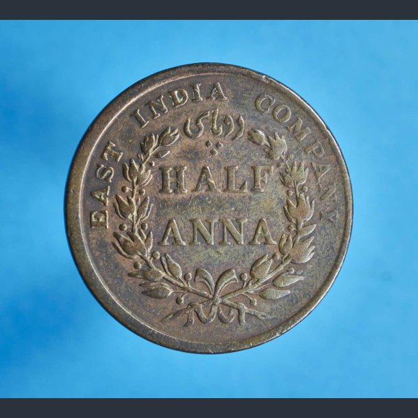 Indien - Britisk Half Anna 1845