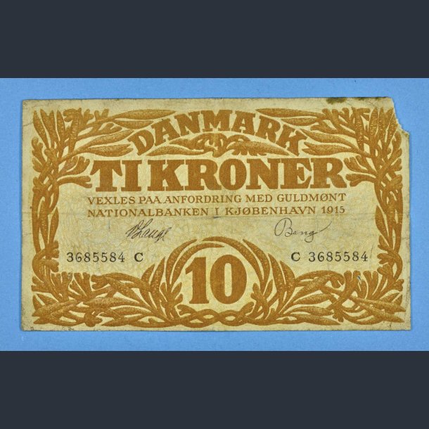 Danmark 10 kr. 1915 i kv. 2 - Bang