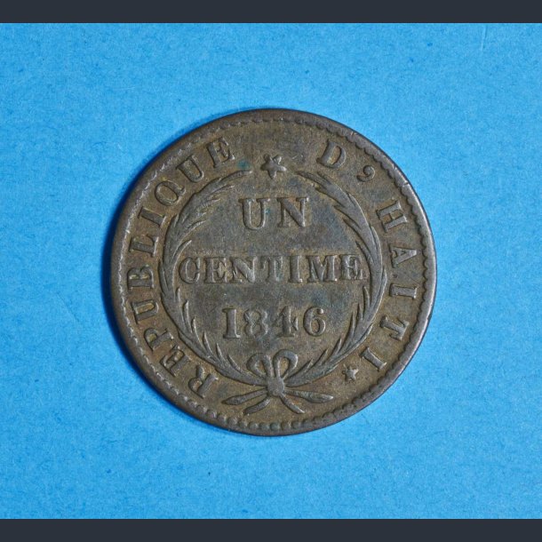 1 Centimes 1846 "Stor Krans" - Haiti