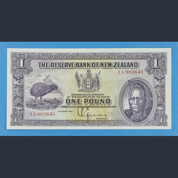 New Zealand One Pound 1934 - kv.01 / EF