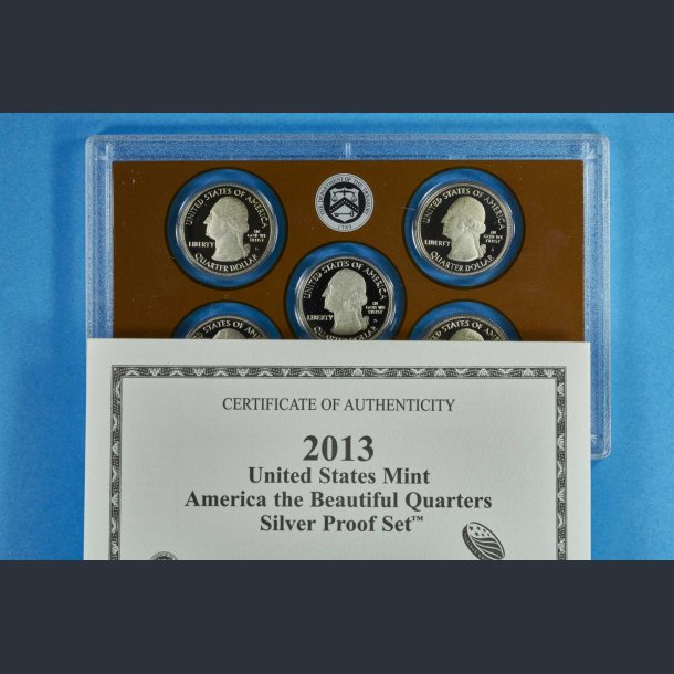 USA Proof mntst m. 5 slv 25 cents 2013 - America the beautiful quarters