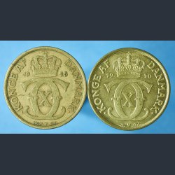 V�rd at vide - M�ntinfo om typeforskelle p� H.C.A. 10 kr i guld og alubronze samt m�ntkvaliteter mm.