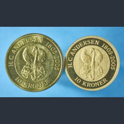 V�rd at vide - M�ntinfo om typeforskelle p� H.C.A. 10 kr i guld og alubronze samt m�ntkvaliteter mm.