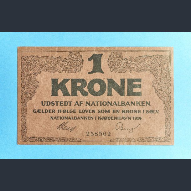 Danmark 1 Krone 1914 - Klipfisk Kv. 1++