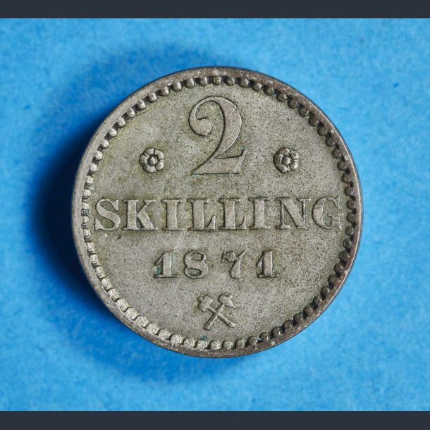 Norge 2 Skilling 1871 - Carl XV