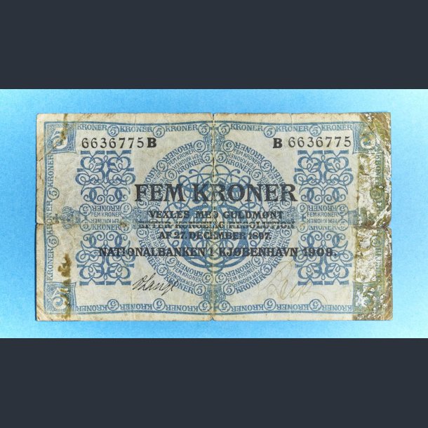 Danmark 5 Kr. 1909 - Kv. 2 