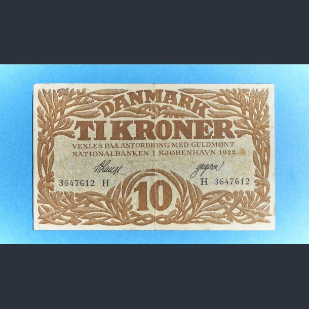 Danmark 10 Kr. 1922 Kv. 1+ - Lange/Gregersen