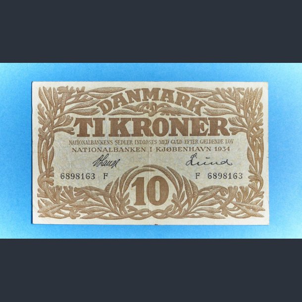 Danmark 10 Kr. 1934 Kv. 1++ - Lange/Lund