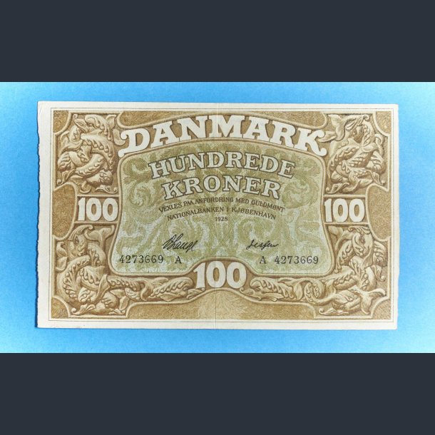 Danmark 100 Kr. 1928 Kv. 1++-01 - Lange/Jessen