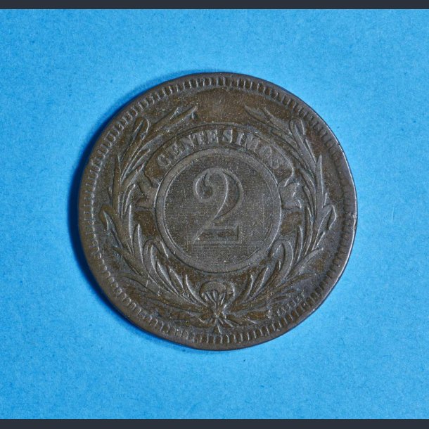 2 Centesimos 1869 A - Uruguay 