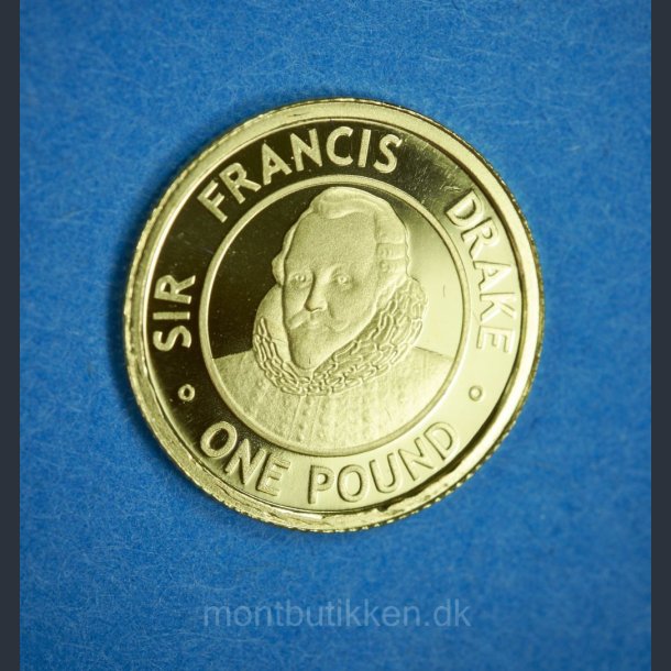 Alderney 1 Pound 2008 guld - Sir Francis Drake