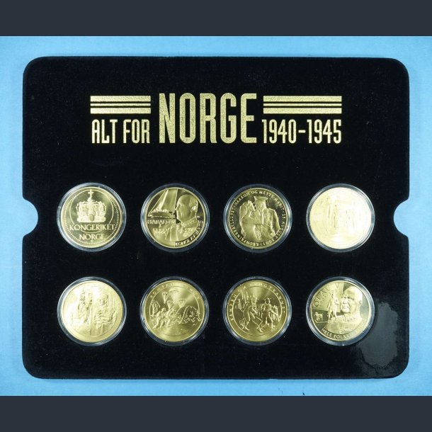 Alt For Norge medaljeserie m. 8 guldbelagte medalje
