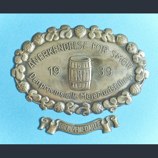 Anerkendelse / Bronzemedaille for Smr 1939 - slv