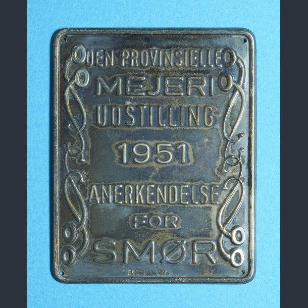 Anerkendelse for Smr 1951 - Smukt slvskilt med Lur smrlogo