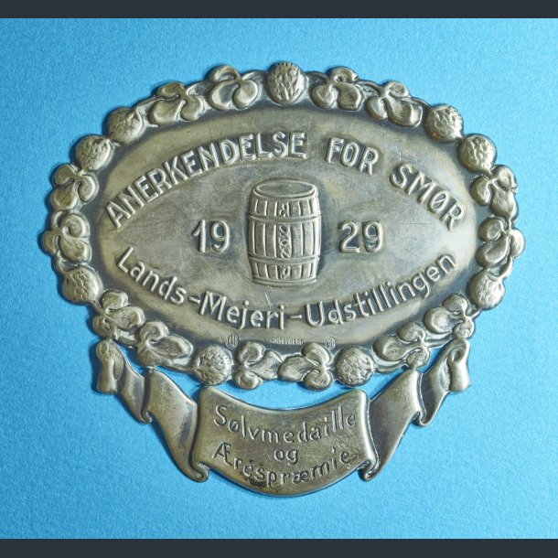 Anerkendelse - Slvmedalje og resprmie 1929 - Slvskilt