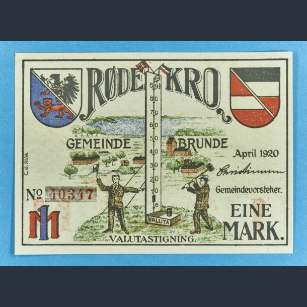 Brunde kommune / Rdekro 1 Mark 1920