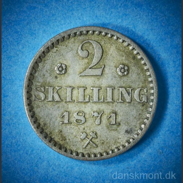 Carl XV 2 skilling1870-1871