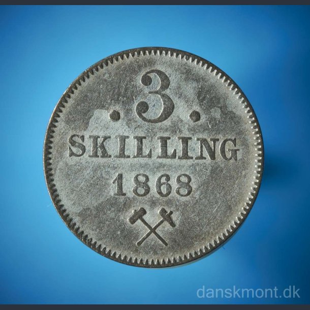 Carl XV 3 skilling 1868-1869