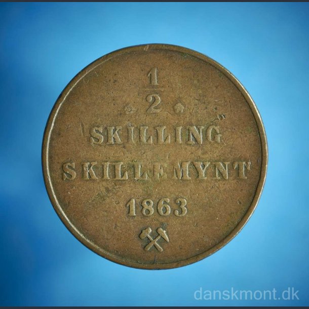 Carl XV &frac12; skilling 1863