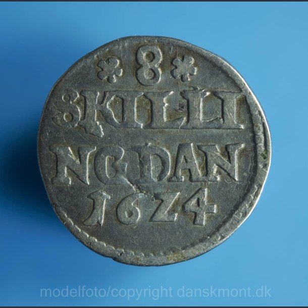 Chr.4. 8 skilling 1624-1625 nydelig