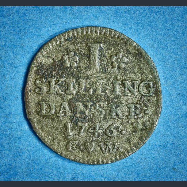 Christian 6. 1 skilling 1735-1746 - Flot kvalitet