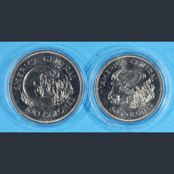 Costa Rica 50 og 100 colones 1974 i slv - Naturfredning