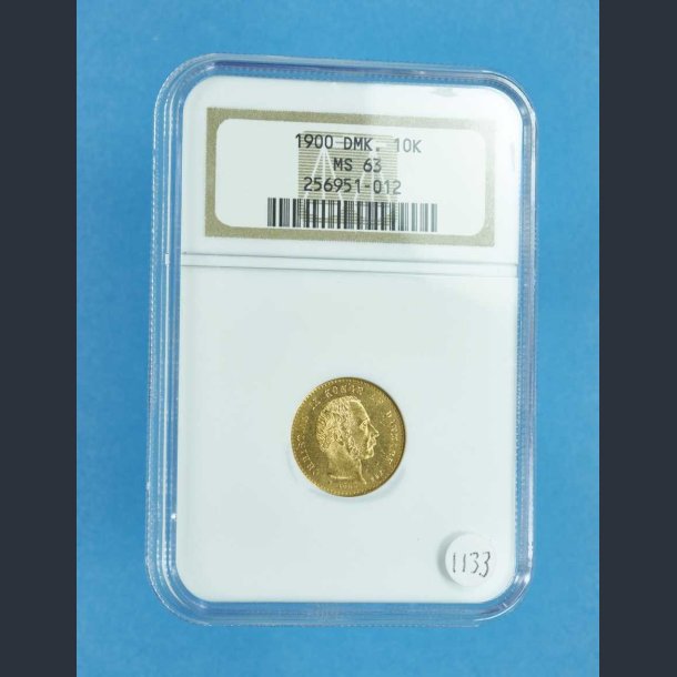 Danmark 10 kr. 1900 guld - NGC MS 63 gradueret