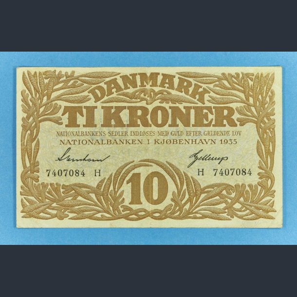 Danmark 10 kr. 1935 H kv. 1+ - Gellerup