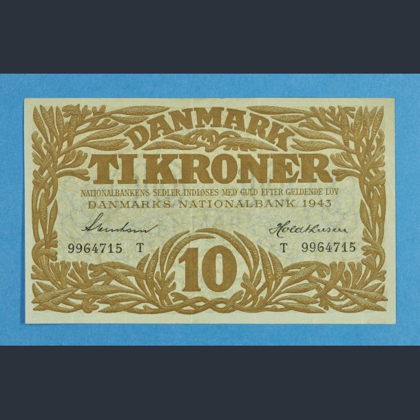 Danmark 10 kr. 1943 - Holdthusen - kv.1++