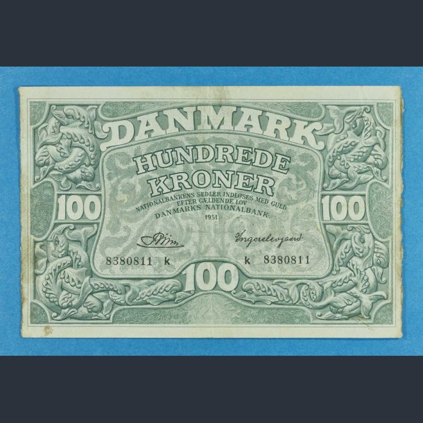 Danmark 100 kr. 1951 - Ingerslevgaard