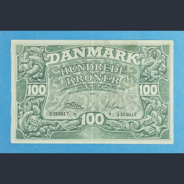 Danmark 100 kr. 1957 R - Teilmann - kv.1++