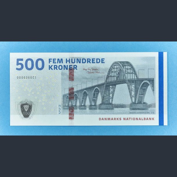 Danmark 500 kr. 2019 - underskriver Hugo Frey Jensen - unc