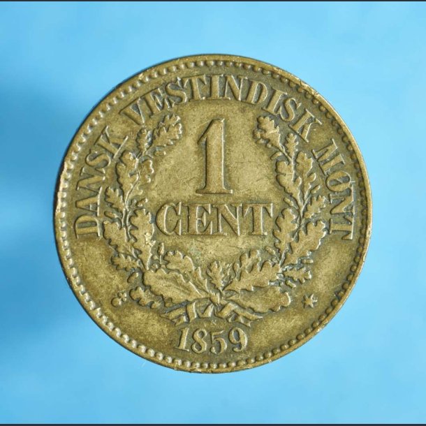 DVI 1 cent 1859 - bedre eksemplar