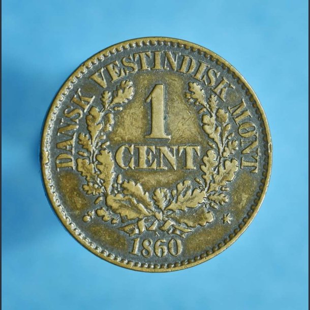 DVI 1 cent 1860 - bedre eksemplar