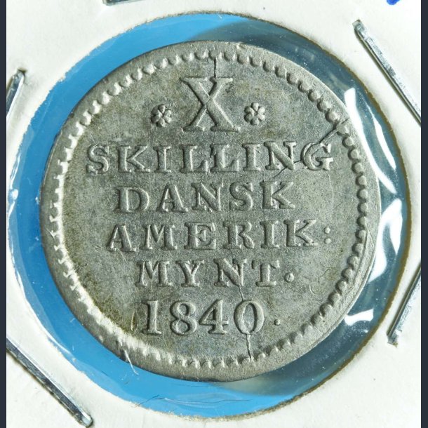 DVI Christian 8. 10 skilling 1840 - Smukt eksemplar