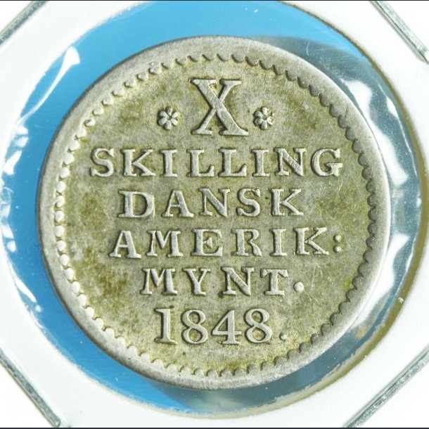 DVI Christian 8. 10 skilling 1848 - Smukt eksemplar