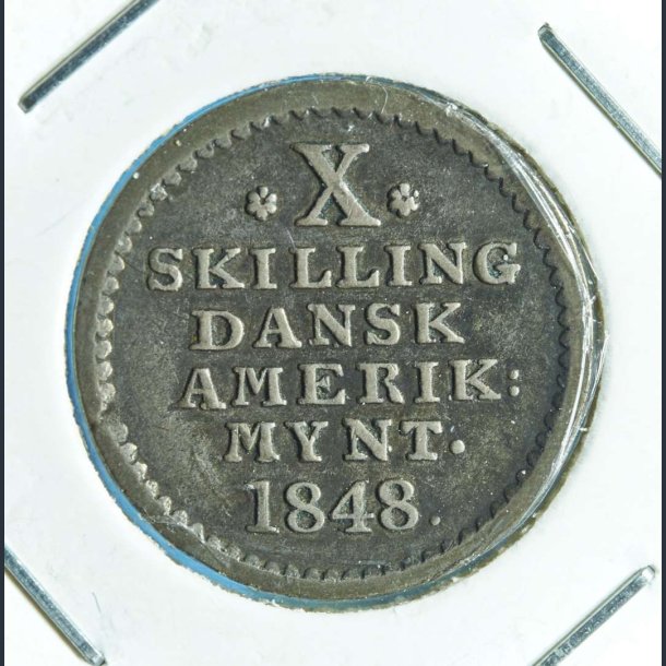 DVI Christian 8. 10 skilling 1848 - Glat rand