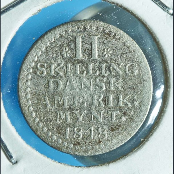 DVI Christian 8. 2 skilling 1848 - slidt