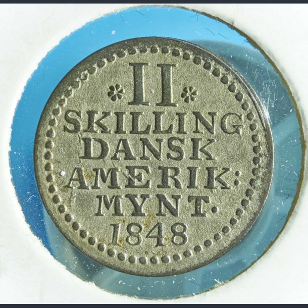 DVI Christian 8. 2 skilling 1848 - Smukt eksemplar