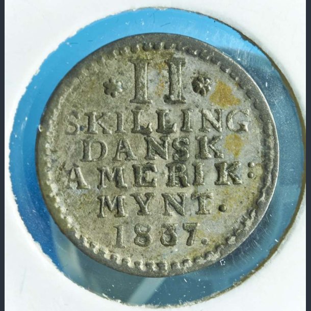 DVI Frederik 6. 2 skilling 1837 - smukt eksemplar