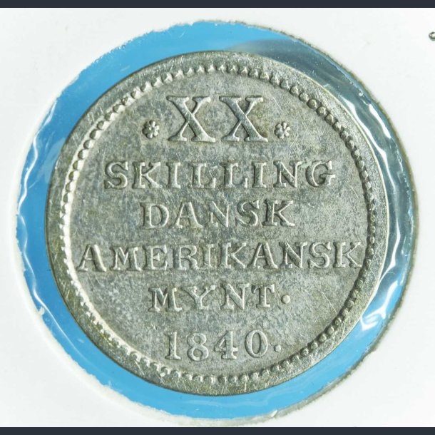 DVI Frederik 6. 20 skilling 1840 - smukt eksemplar