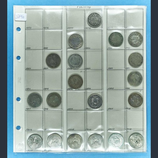 England 1 shilling samling 1878 - 1914 / GB 1 shilling collection