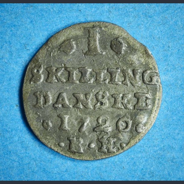 Frederik 4. 1 skilling 1720 Rendsborg